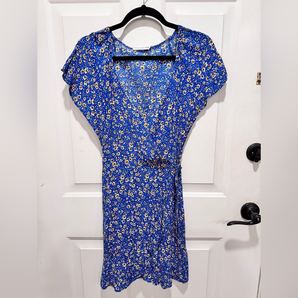 Lush Blue Floral Midi Dress